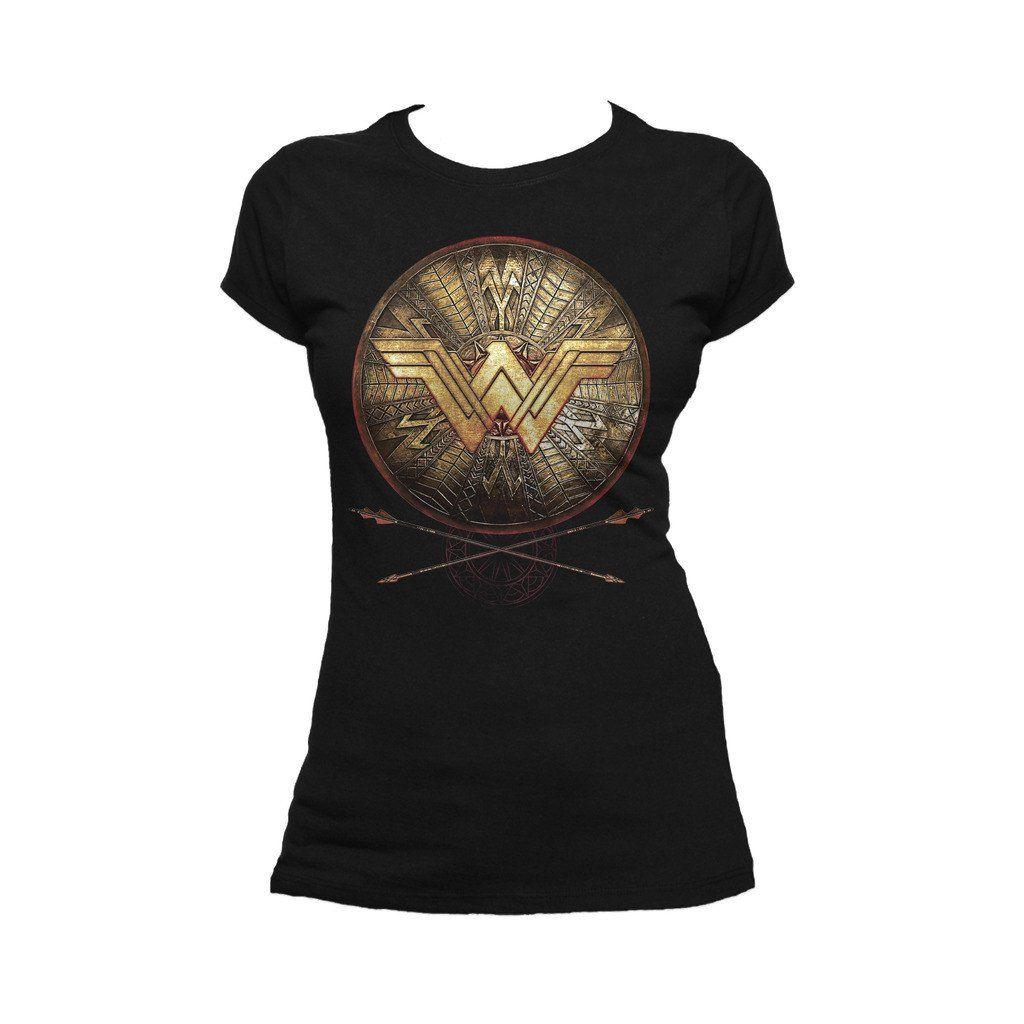 Black Woman Logo - DC Wonder Woman Logo 3D Shield Official Women's T Shirt Black