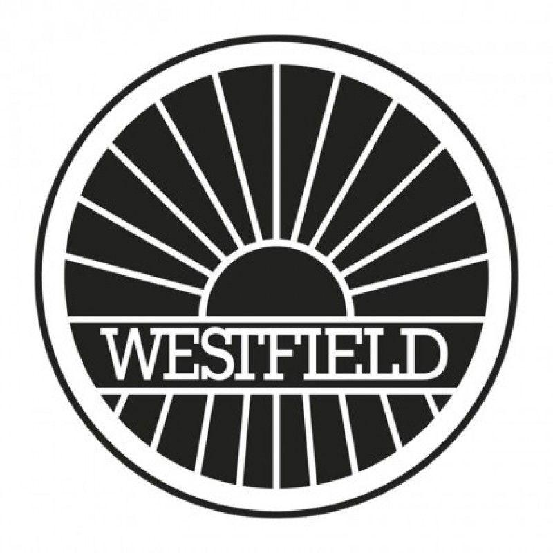White Sunburst Logo - Westfield 100mm Sunburst logo transfer