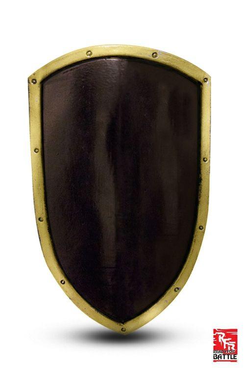 Black and Gold Shield Logo - LARP RFB Kite shield black-gold - TheVikingStore.co.uk