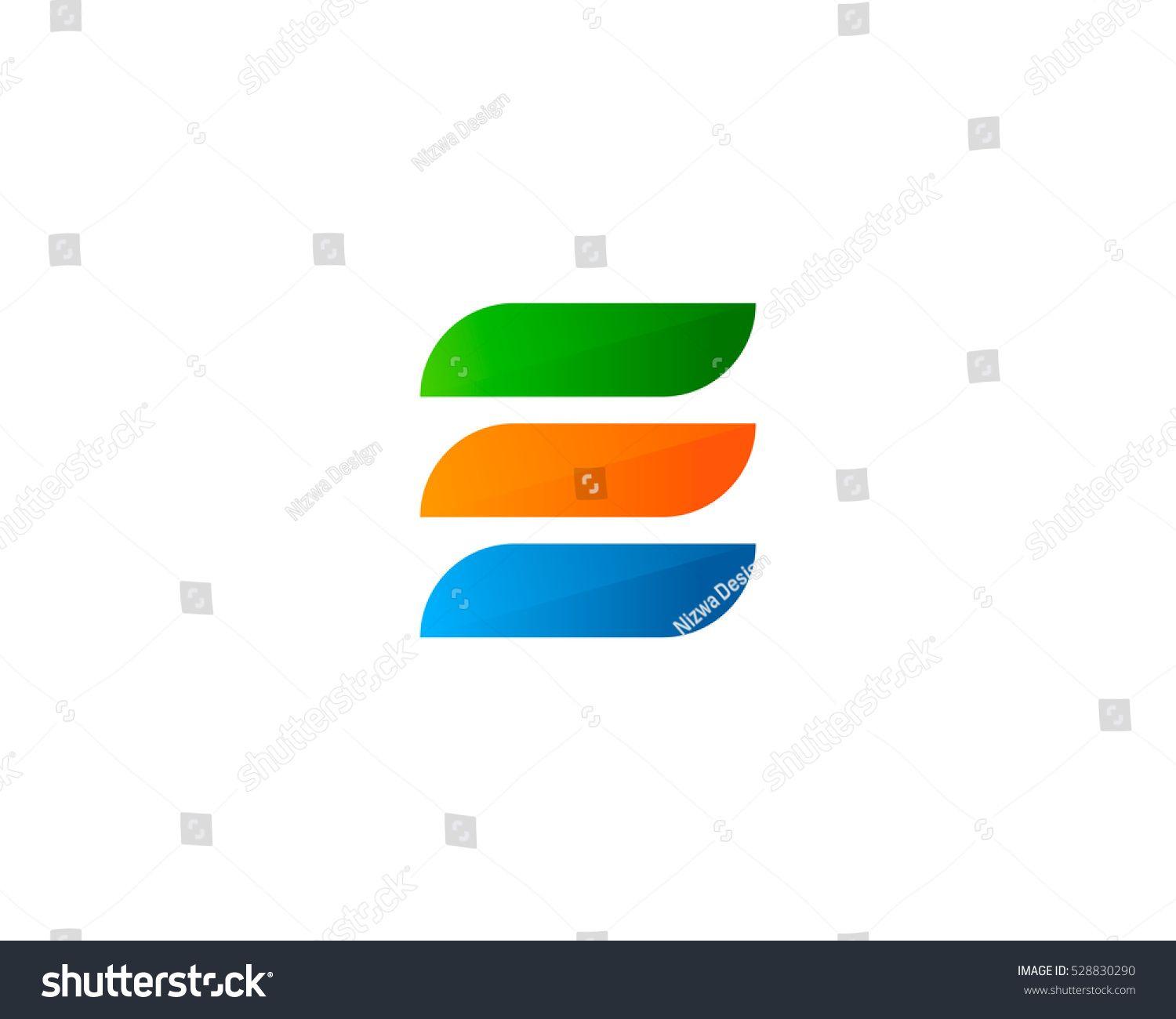 Three E Logo - Three Color Letter Initial E Logo Design Template