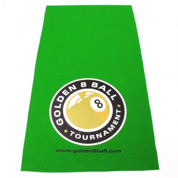 Green Ball Logo - Hainsworth Pool Table Racking Cloth - LARGE GOLDEN 8 BALL LOGO