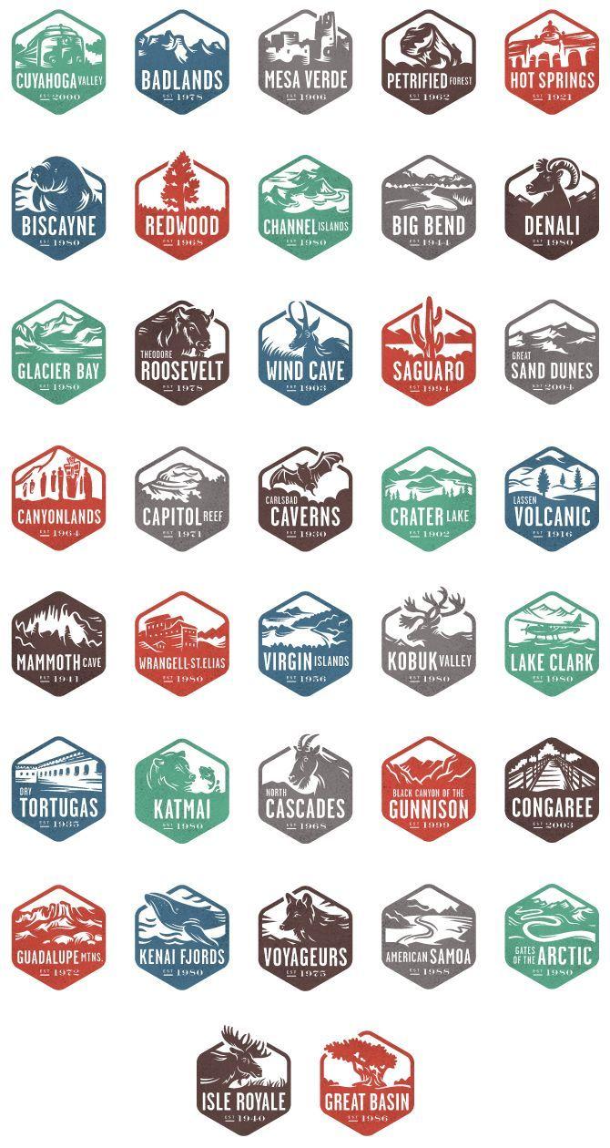 Us National Parks Logo - National Parks -could make great stickers for a National Parks map ...