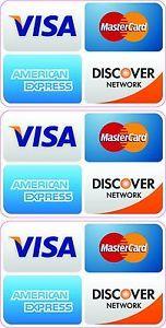 Visa MasterCard Discover Logo - CREDIT CARD LOGO STICKER DECALS x3 Visa, MasterCard