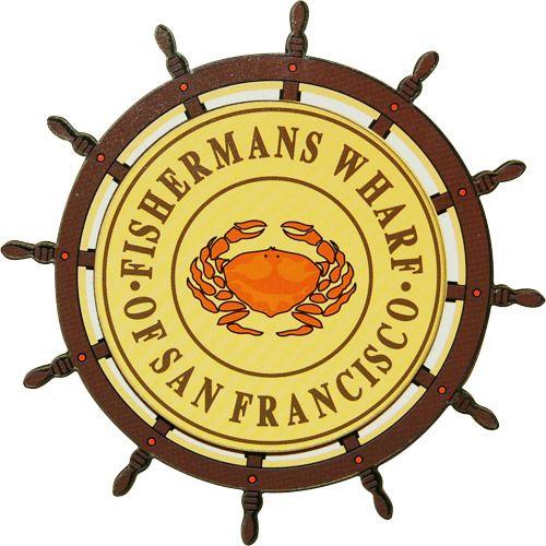 The Wharf Logo - San Francisco Fisherman's Wharf Wheel Fridge Magnet