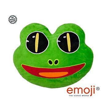 Emoji Brand Green Logo - Frog emoji® - emoji® Brand Cushion - Super Soft, Super Cuddly Pillow ...