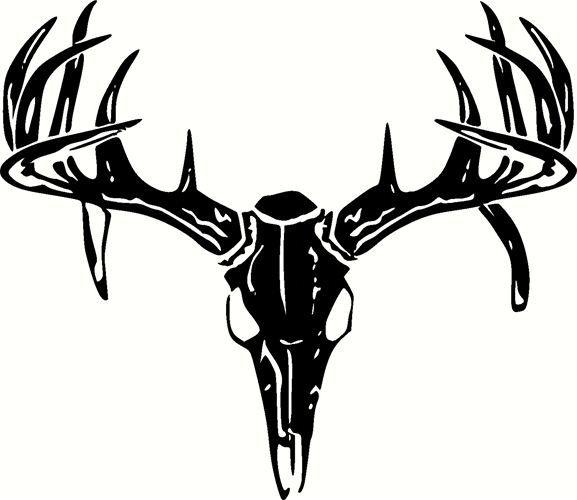 Drop Tine Logo - Deer Skull Decal Drop Tine Clipart Image