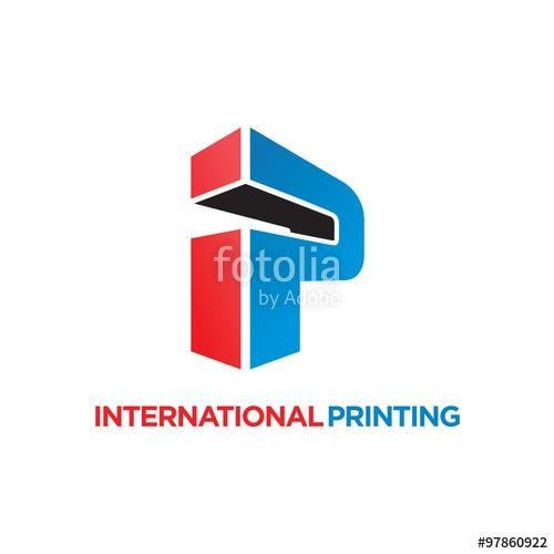 IP Logo - initial I P 3D logo icon