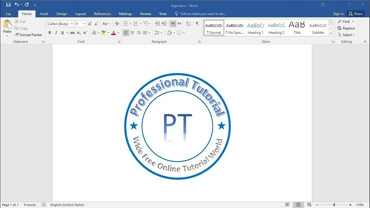 MS Word Logo - Create and Make Logo in MS Word - YouTube