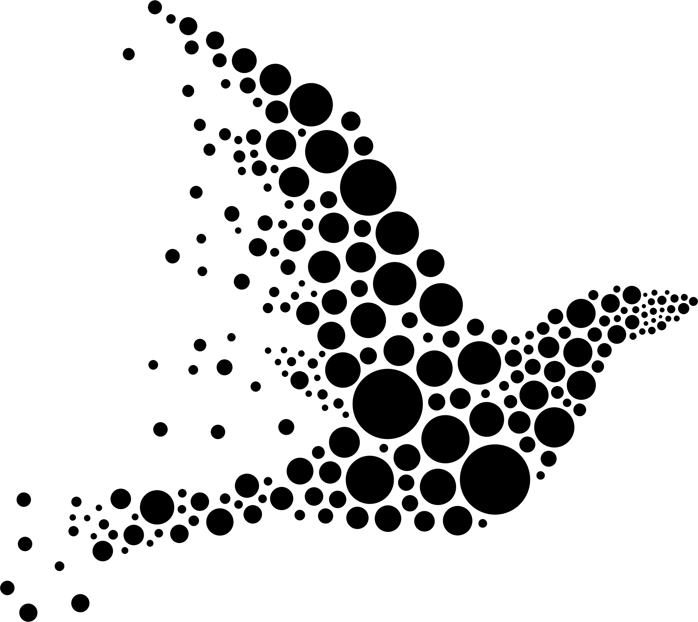Black Bird in Circle Logo - Clipart - Circle Bird