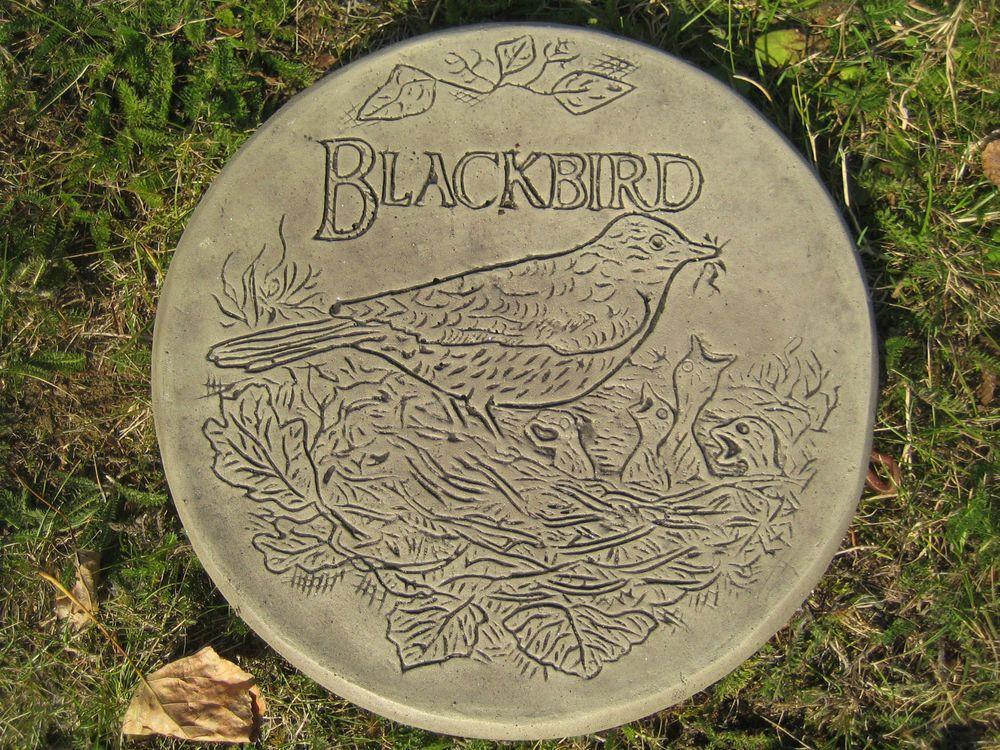 Black Bird in Circle Logo - Stepping stone (black bird A) garden ornament | 57 other designs in ...