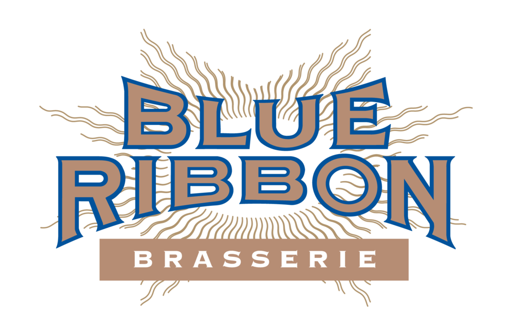 Blue and Blue Logo - Blue Ribbon Brasserie — Bromberg Bros. Blue Ribbon Restaurants