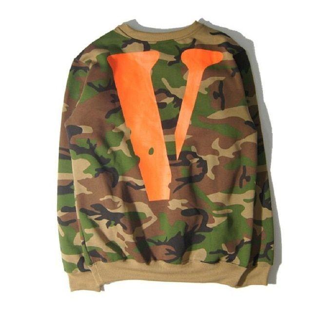 Camo Vlone Logo - Hoodies men women off white VLONE camo sweatshirt brand clothing hip ...