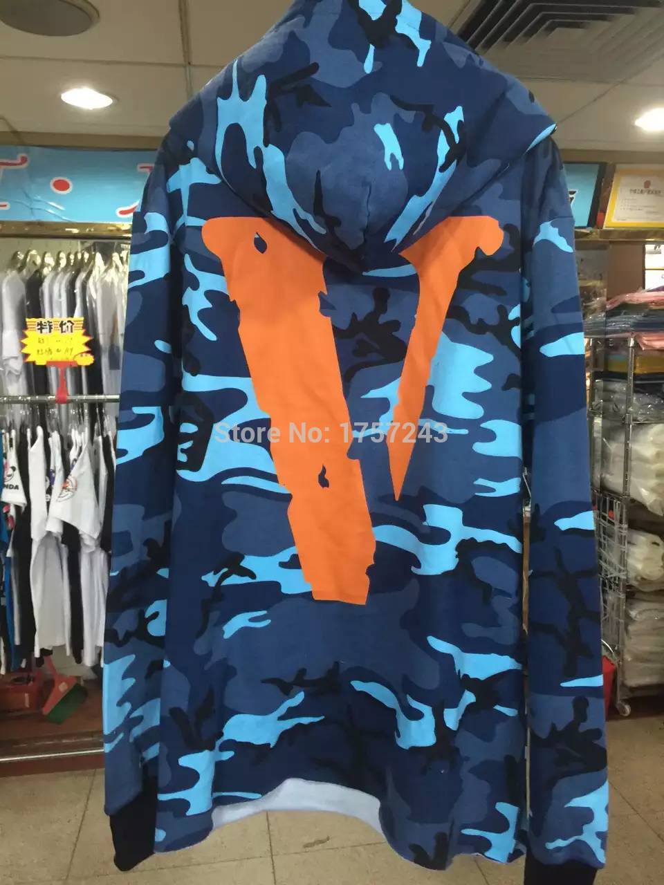 blue camo vlone hoodie