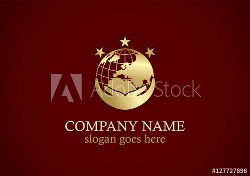 Hands-On Globe Company Logo - globe earth hand gold logo - Buy this stock vector and explore ...