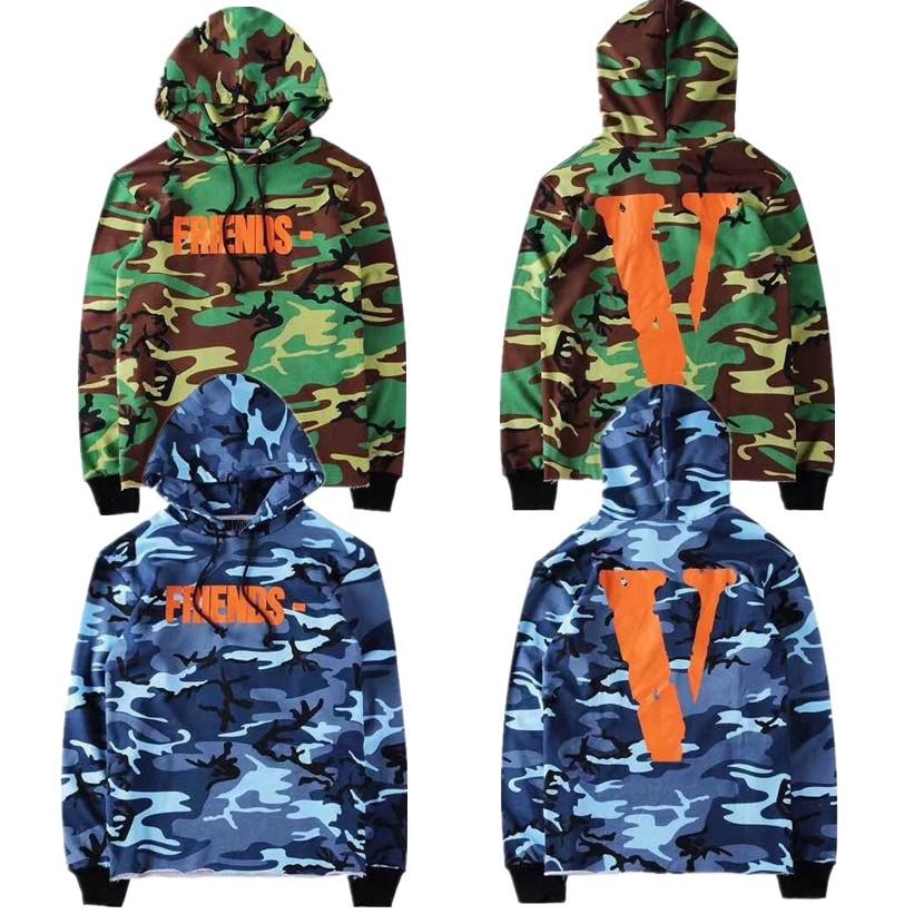 Camo Vlone Logo - 2019 VLONE Hoodie Men Women High Quality VLONE Camouflage Hip Hop V ...