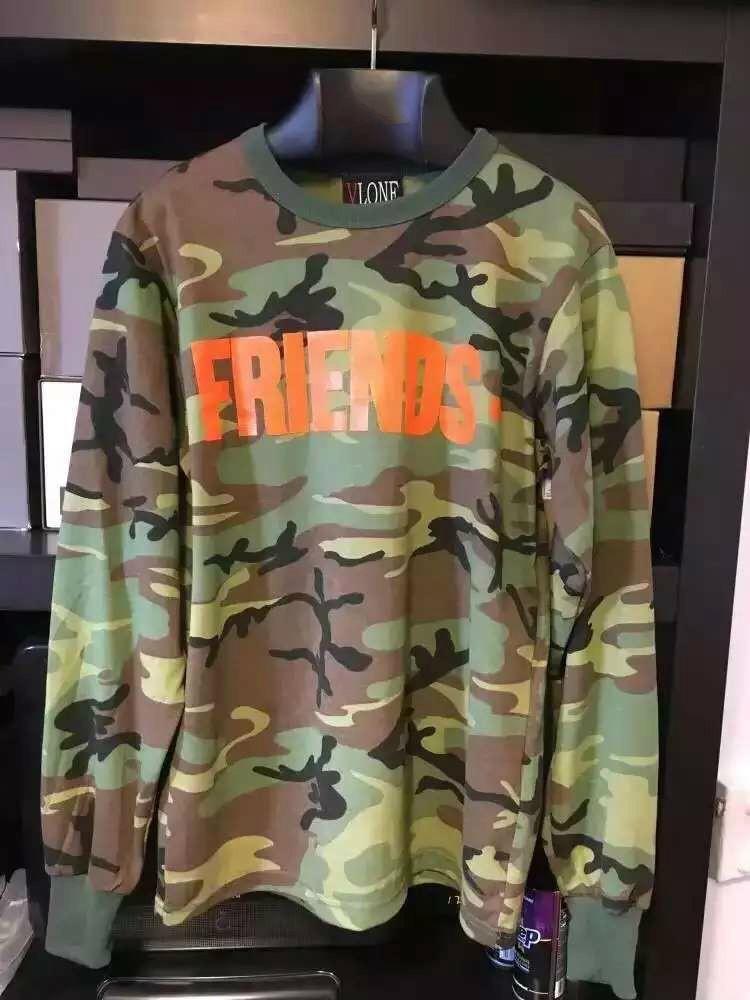 Camo Vlone Logo - Mens 2016 Camo Hiphop Streetwear Letters Printing Vlone Friend Long ...