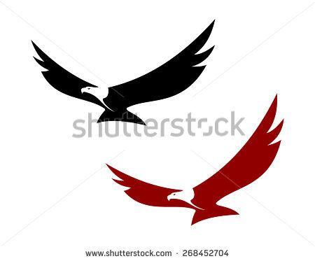 Two Eagles Logo - Graceful soaring eagle with outstretched wings in two colour