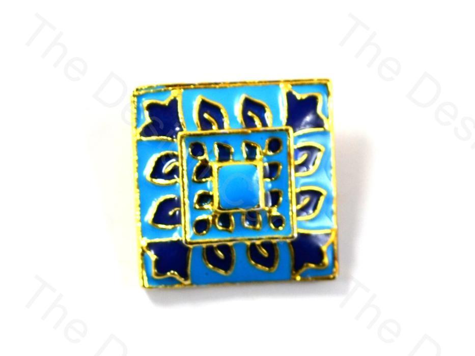 Blue Square Shaped Logo - Sky Blue Square Shaped Kundan Buttons — The Design Cart