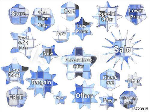Blue Square Shaped Logo - Abstract Cartoony Blue Square Blocks Star Shaped Special Offer a ...