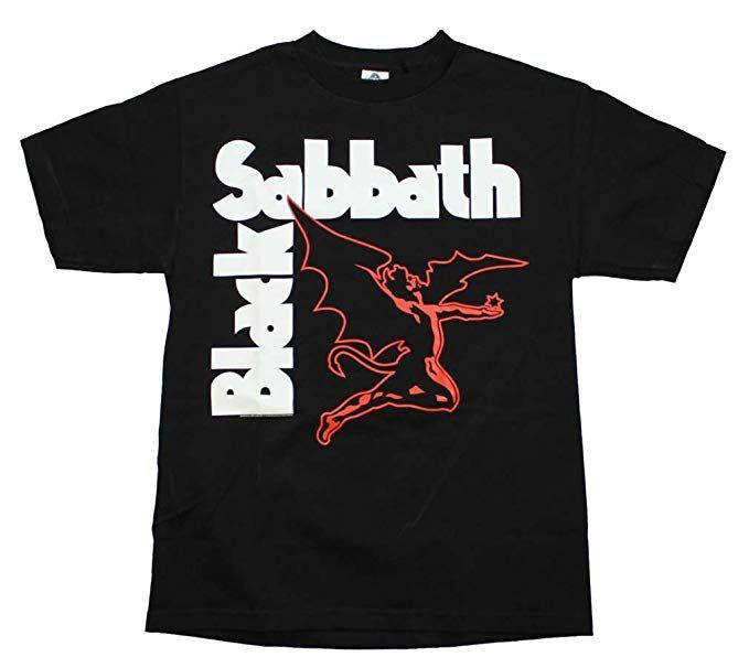Black Sabbath Devil Logo - Black Sabbath Creature Devil Name Logo Mens Black T