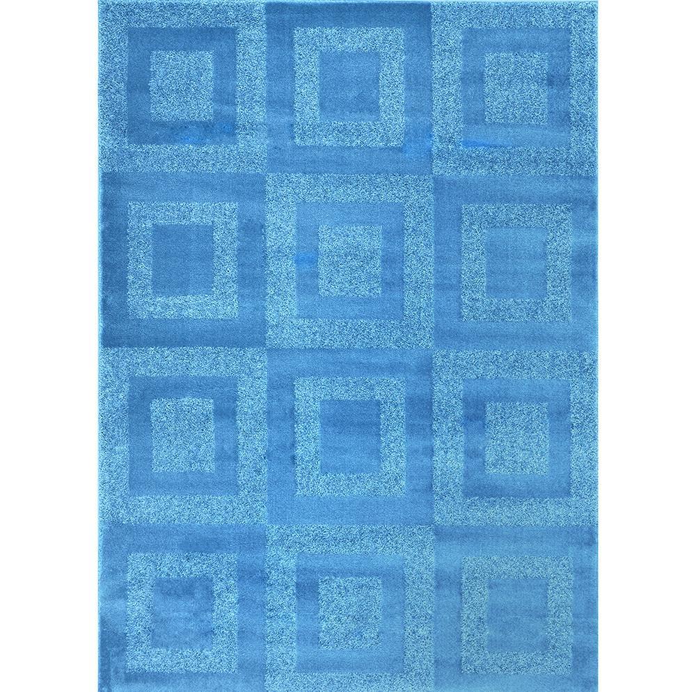 Blue Square Shaped Logo - Delta Blue Square Shaped Ikat Abstract Rug