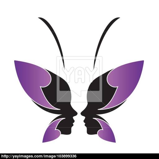 Butterfly Face Logo - Face of a lady and butterfly- logo concept for spa or beauty vector ...