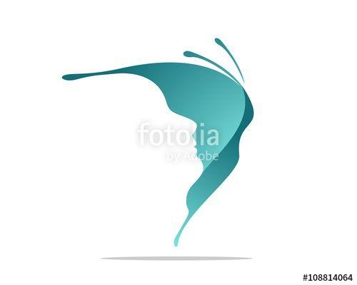 Butterfly Face Logo - Face Inside Teal Butterfly Wing