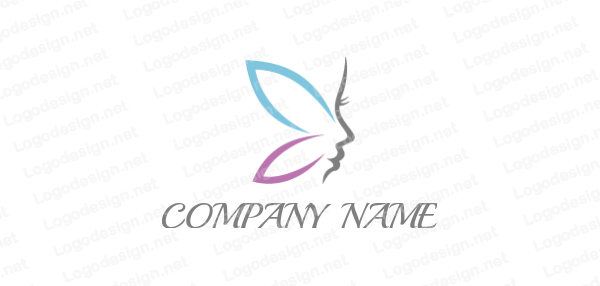 Butterfly Face Logo - butterfly wings on side profile of woman face | Logo Template by ...