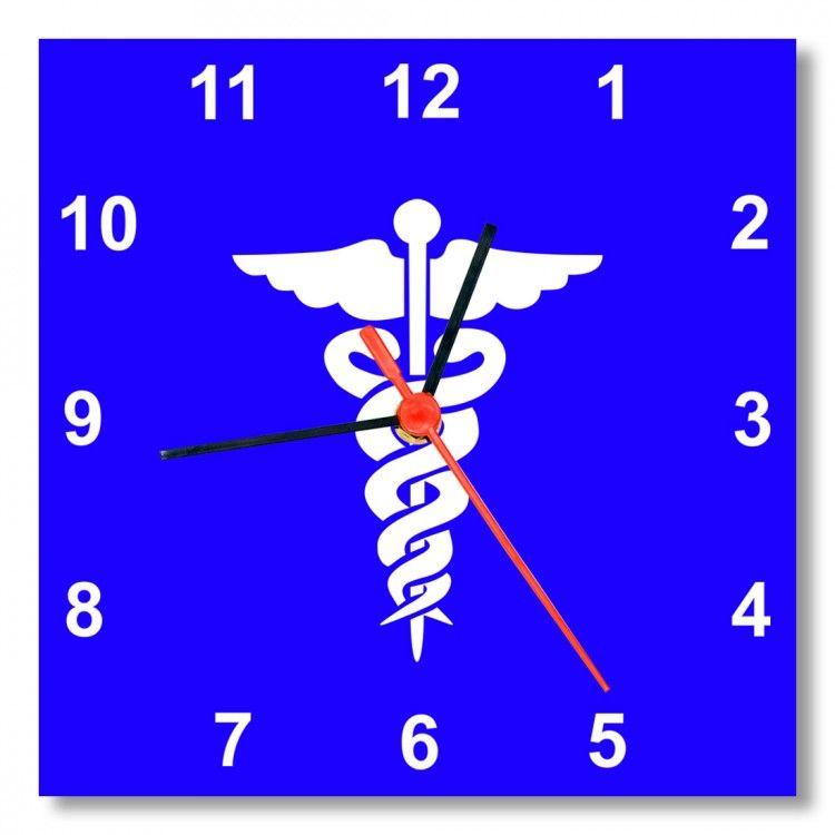 Blue Square Shaped Logo - Doctor : Square Shape Doctor Logo Wall Clock