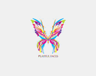 Butterfly Face Logo - Logopond - Logo, Brand & Identity Inspiration (Playful Faces)