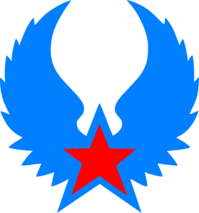 Red and Blue Star Logo - Red Star Blue Wings Clip Art at Clker.com - vector clip art online ...