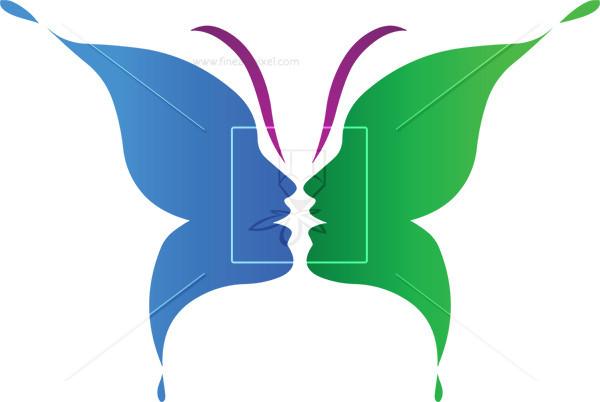 Butterfly Face Logo - Butterfly Humanface. Free vectors, illustrations, graphics, clipart