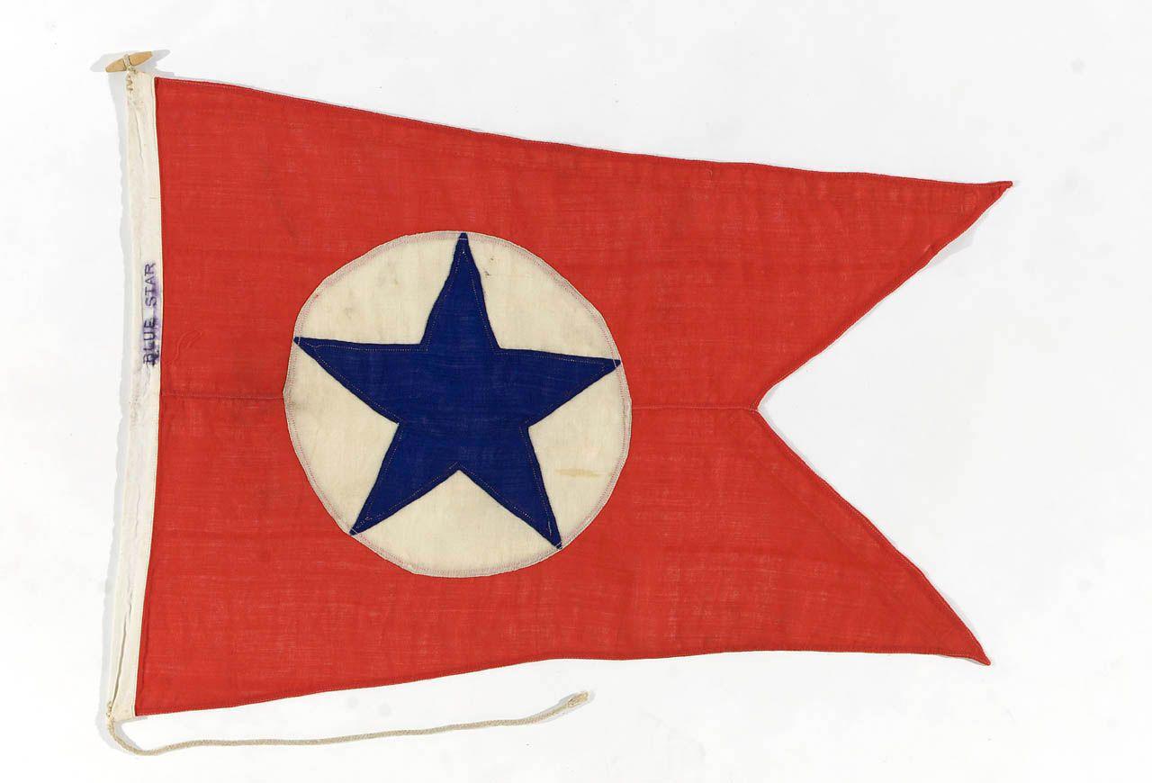 Red and Blue Star Logo - House flag, Blue Star Line Ltd - National Maritime Museum