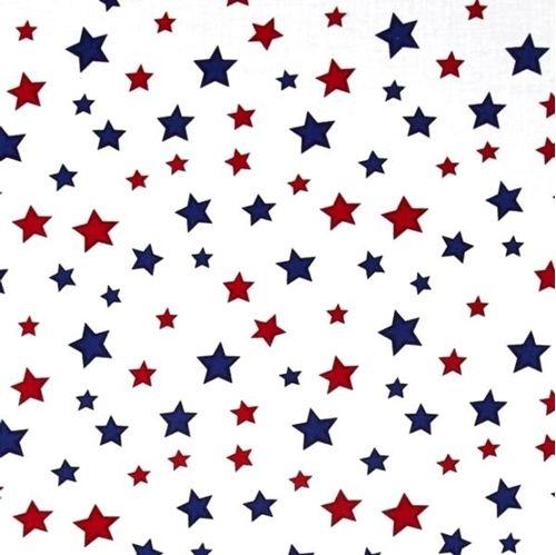Red and Blue Star Logo - Cotton Fabric - Patriotic Fabric - Star Fall Patriotic Red Blue ...