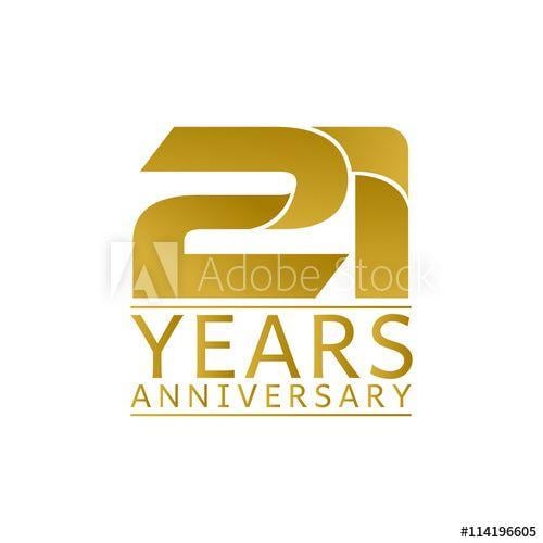 Simple 21 Logo - Simple Gold Anniversary Logo Vector Year 21 this stock vector