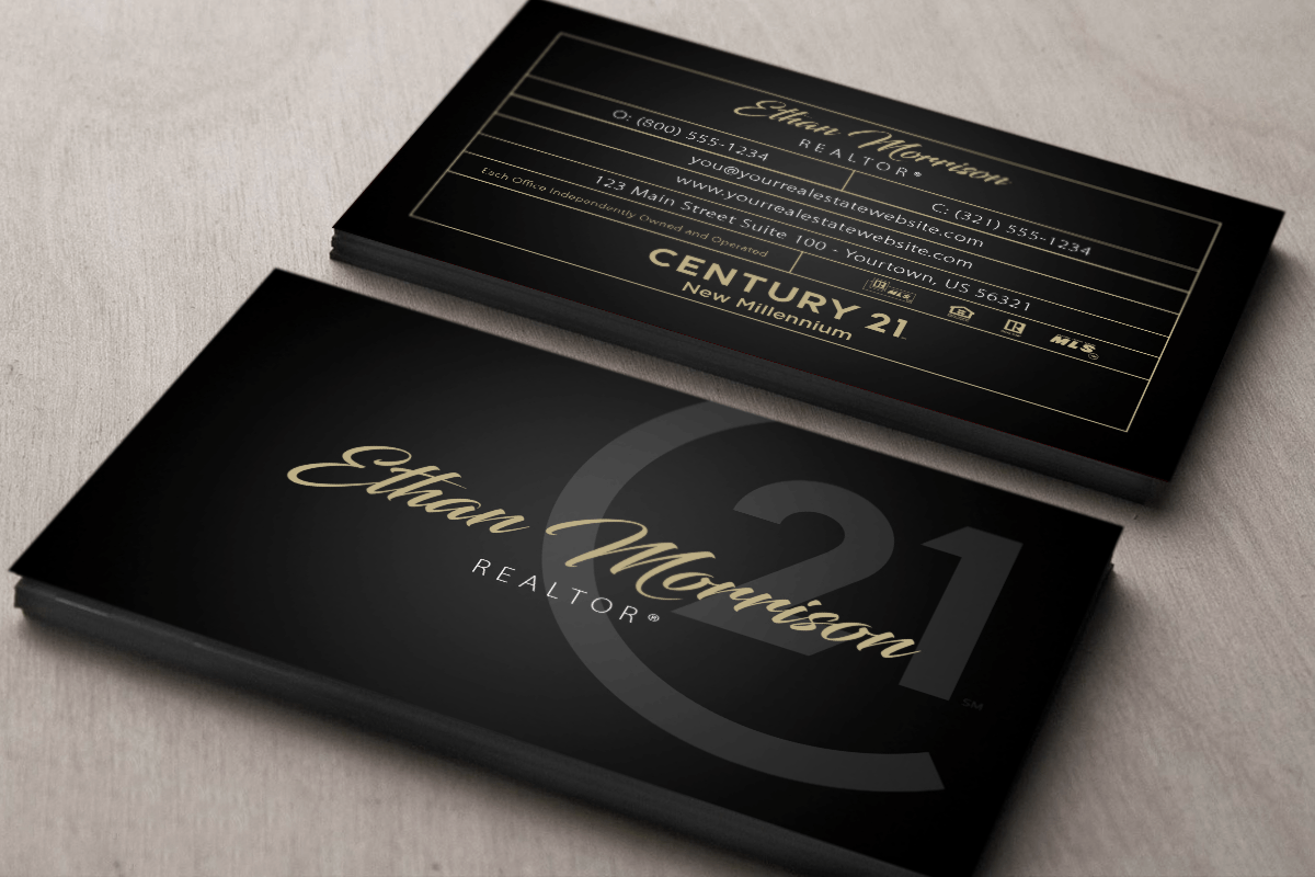 Simple 21 Logo - simple design dark business card with new century 21 logo | graphic ...