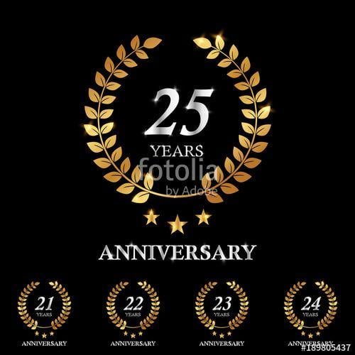 Simple 21 Logo - 25 years gold anniversary celebration simple