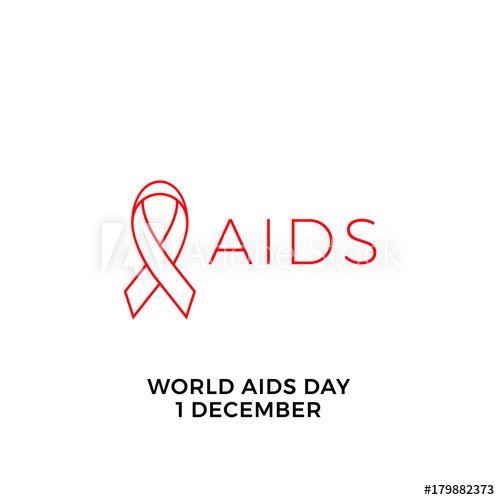 Aids Ribbon Logo - World AIDS day red ribbon logo icon for 1 December HIV and AIDS ...