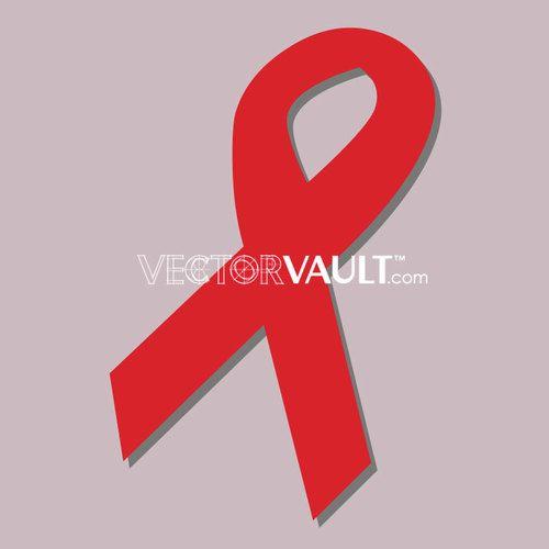 Aids Ribbon Logo - Buy vector red aids ribbon icon logo graphic royalty-free vectors