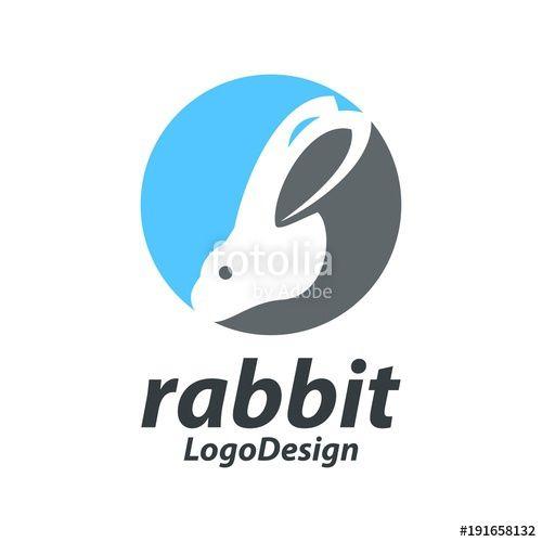 Rabbit Head Logo - Simple Rabbit Head Blue Gray Design Logo Vector