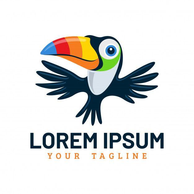 Tucan Logo - Flying toucan bird mascot logo template Vector | Premium Download