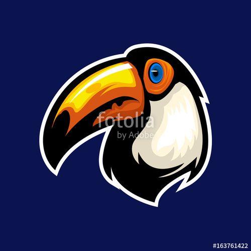 Toucan Logo - Awesome exotic bird toucan logo head, mascot logo team or print ...