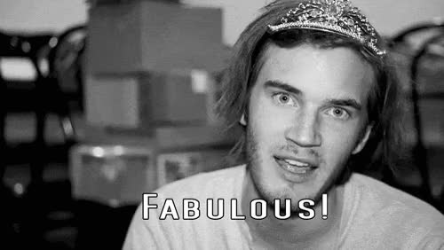 PewDiePie Black and White Logo - black and white cute fabulous funny Favim com GIF | Find, Make ...