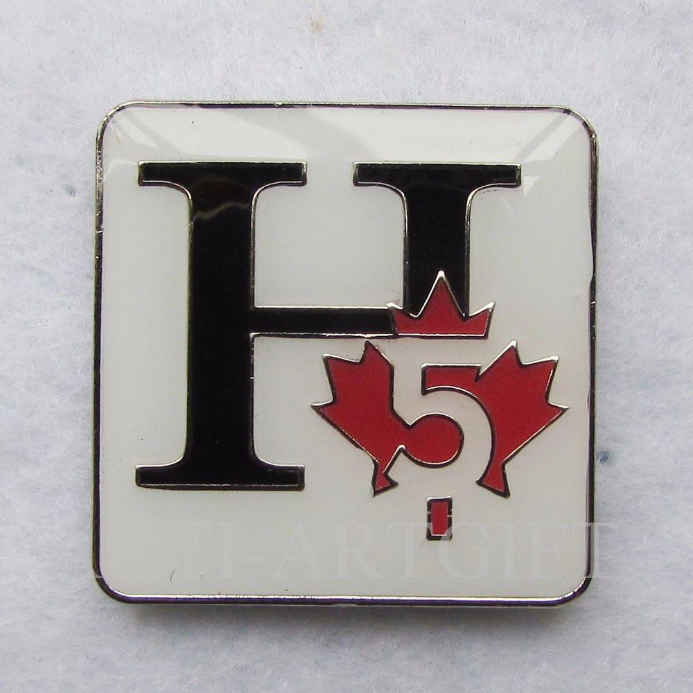 White with Red Shape Logo - Custom offset printing pins badges hard enamel brooch square shape ...