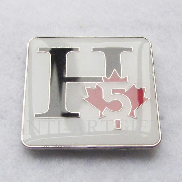 White with Red Shape Logo - Online Shop Custom offset printing pins badges hard enamel brooch ...