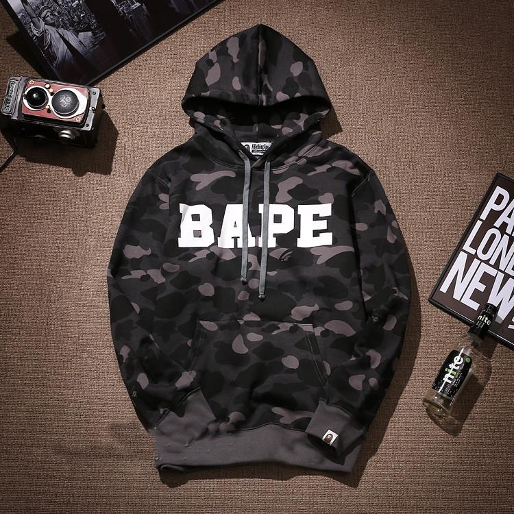 Gray Camo BAPE Ape Logo - Men's Japan Camo Bape Letter Pattern A Bathing Ape Hoodie Jacket ...