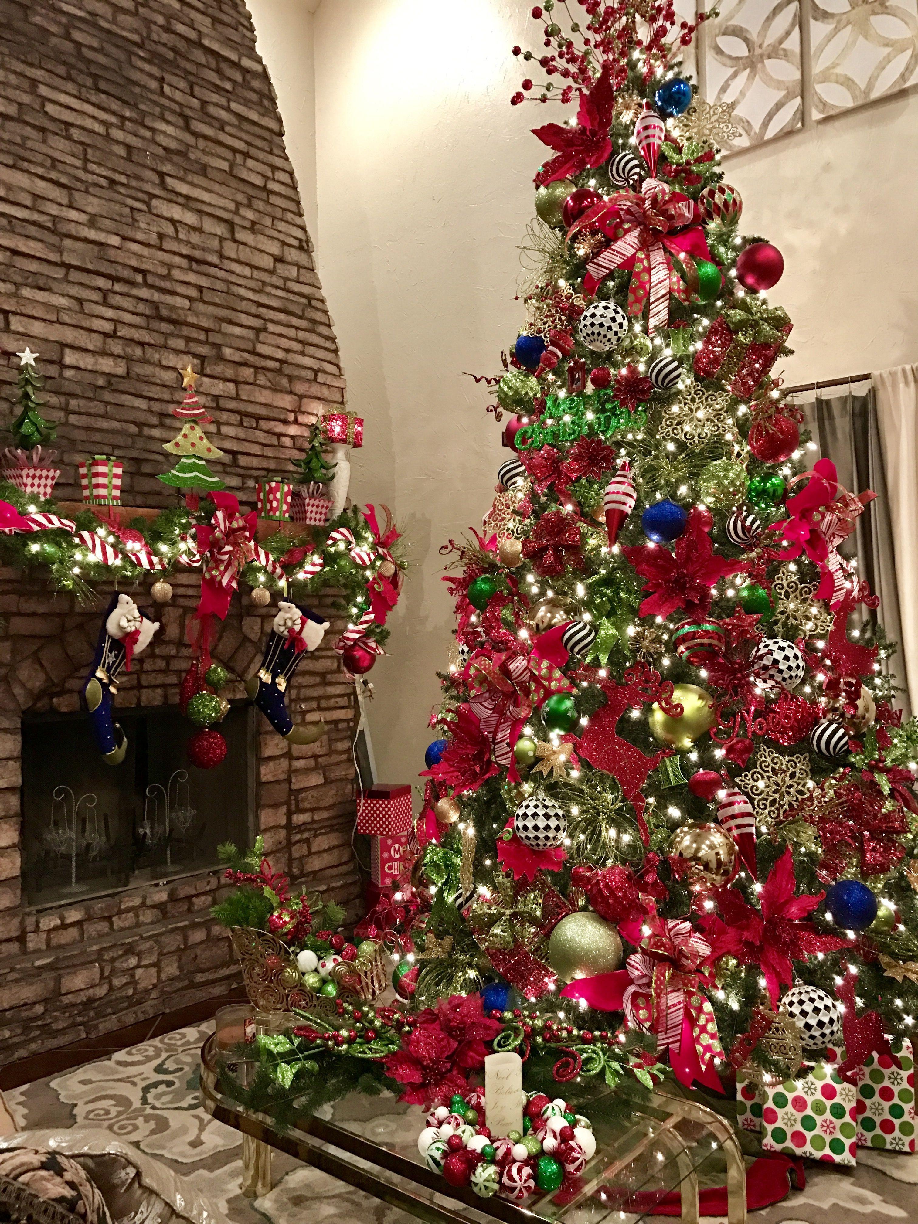 Red and Green with Black Tree Logo - My red, green, gold, black and white 12ft / 14ft Christmas Tree 2016