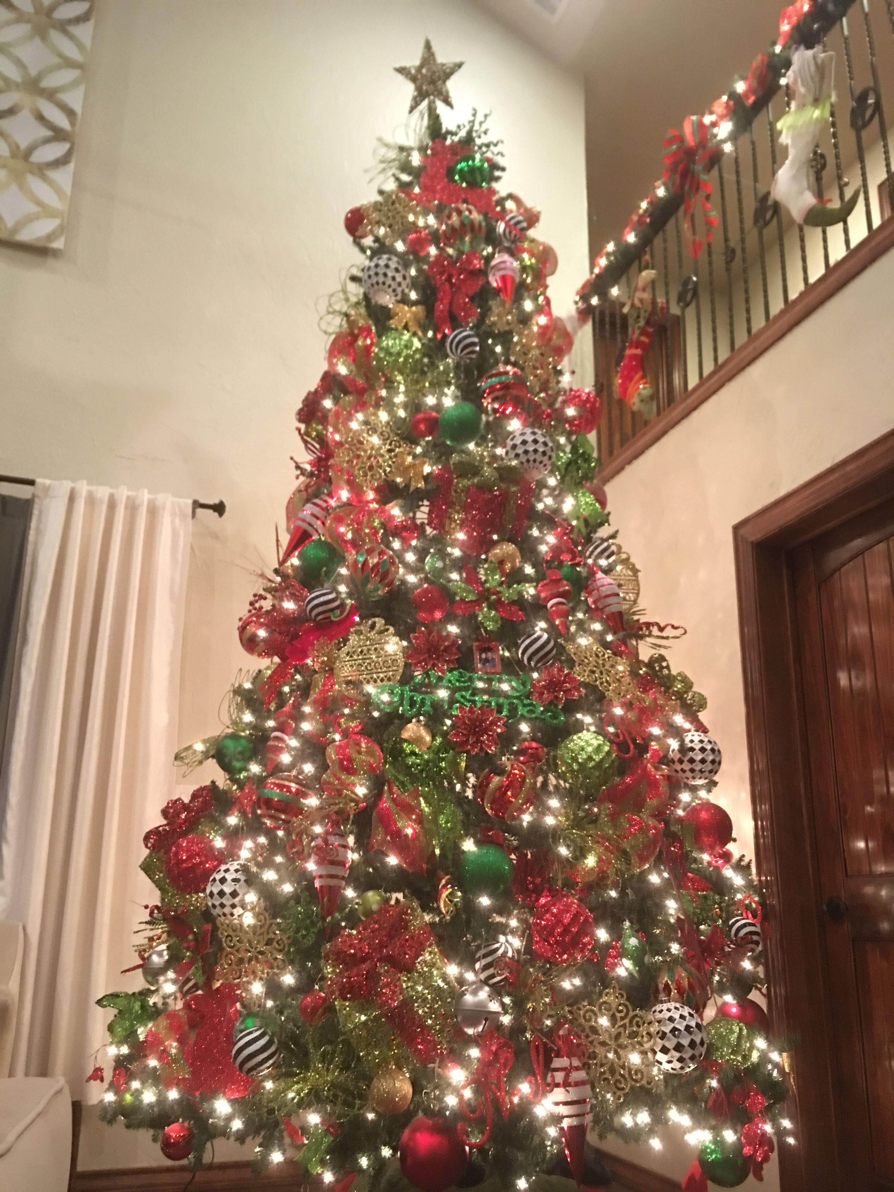 Red and Green with Black Tree Logo - My Red, Green, Gold, Black And White 12 14ft Christmas Tree