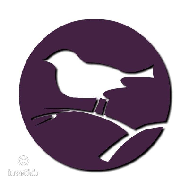 Single Circle Logo - Single sparrow shadow illustration logo in dark purple circle