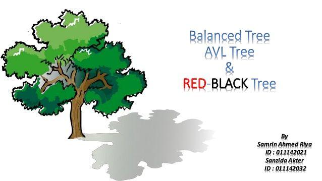 Red and Green with Black Tree Logo - Balanced Tree (AVL Tree & Red Black Tree)